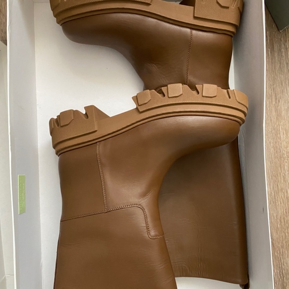 PERNI 07 CHOCOLATE LEATHER COMBAT BOOTS - Picture 3 of 4